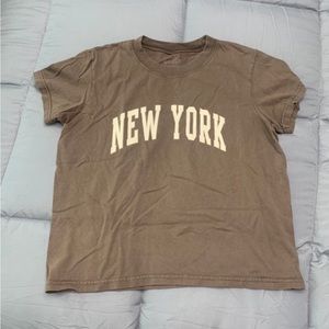 Brandy Melville Brown New York T-Shirt